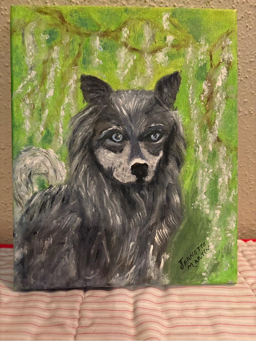Hand-Painted Oil Wolfe Portrait Canvas - Pet Wall Art